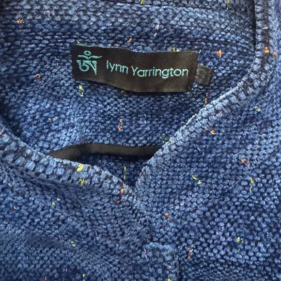 Vintage Lynn Yarrington Small Silk Blazer Handwoven Blue Jacket, Luxury USA-Made - Picture 2 of 5